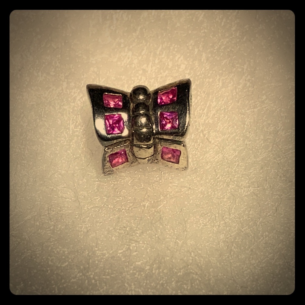 Chamilia Sterling Silver Pink Butterfly Bead